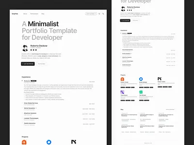 Minimalist Personal Site (SimpFolio) interface design minimalist personal personal branding personal site ui ux website