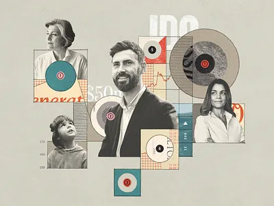 Intergenerational Wealth art banking ceo children collage design digital art editorial family finance illustration leadership magazine money profile wealth