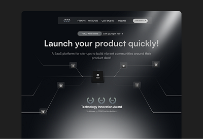 SaaS Landing Page – Product Launch Platform graphic design landingpage landingpagedeisng minimal saas ui uidesign web web design