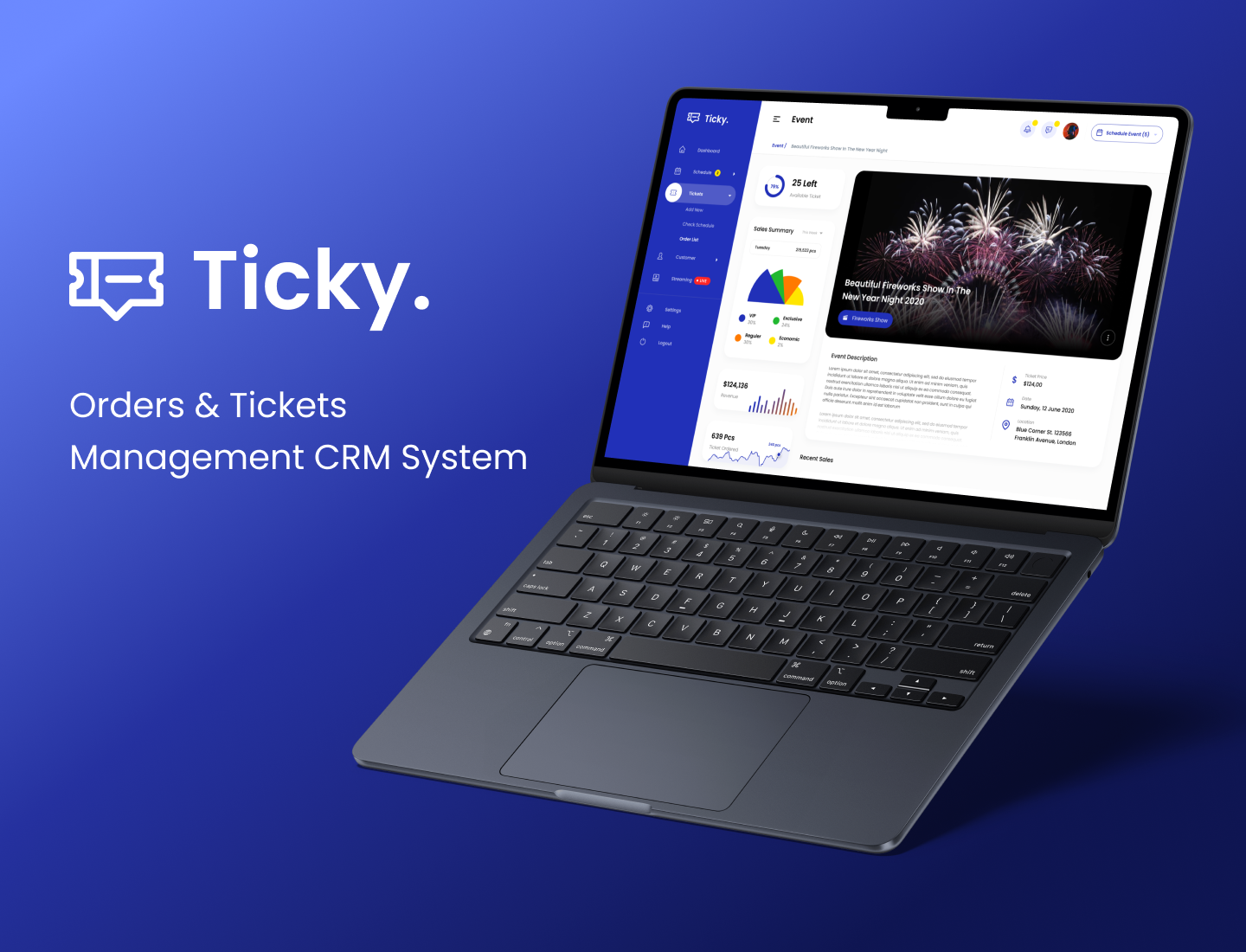 Orders & Tickets Management CRM System - Ticky crm dashboard design dreamx event management crm ticketing system ui ui design ux design