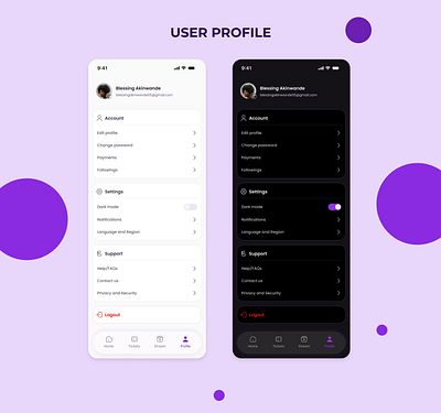 User Profile account design edit profile figma mobile app notification profile settings support ui user profile user profile screen ux