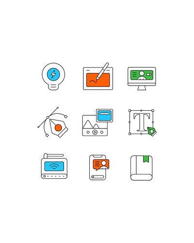 Graphic Design Starter Pack Icon branding creative design flat design graphic design icon icon design illustration vector