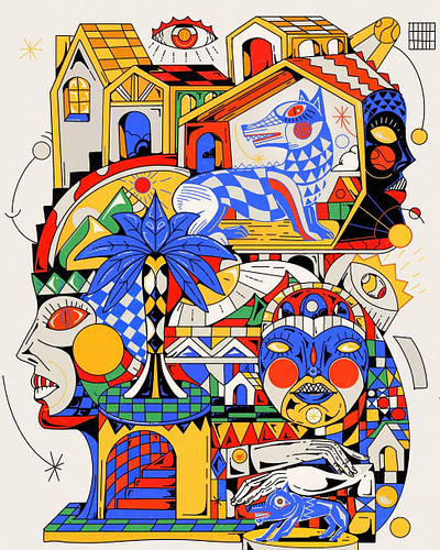 Home art artwork artworks cubisme decoration dessin geometric graphic design illustration poster procreate street art yoaz