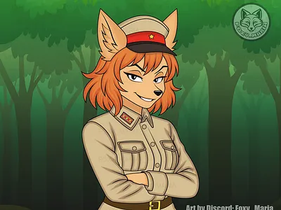 Fox Kitsune in M38 Field Uniform Custom Furry Art Done kitsune in uniform