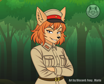 Fox Kitsune in M38 Field Uniform Custom Furry Art Done kitsune in uniform