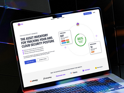 FIX Security Website Design - Hero Sections animation b2b branding cloudsecurity datavisualization design designer figma framer graphic design hero interaction jitter minimal motion graphics productdesign saas ui uiux webdesign
