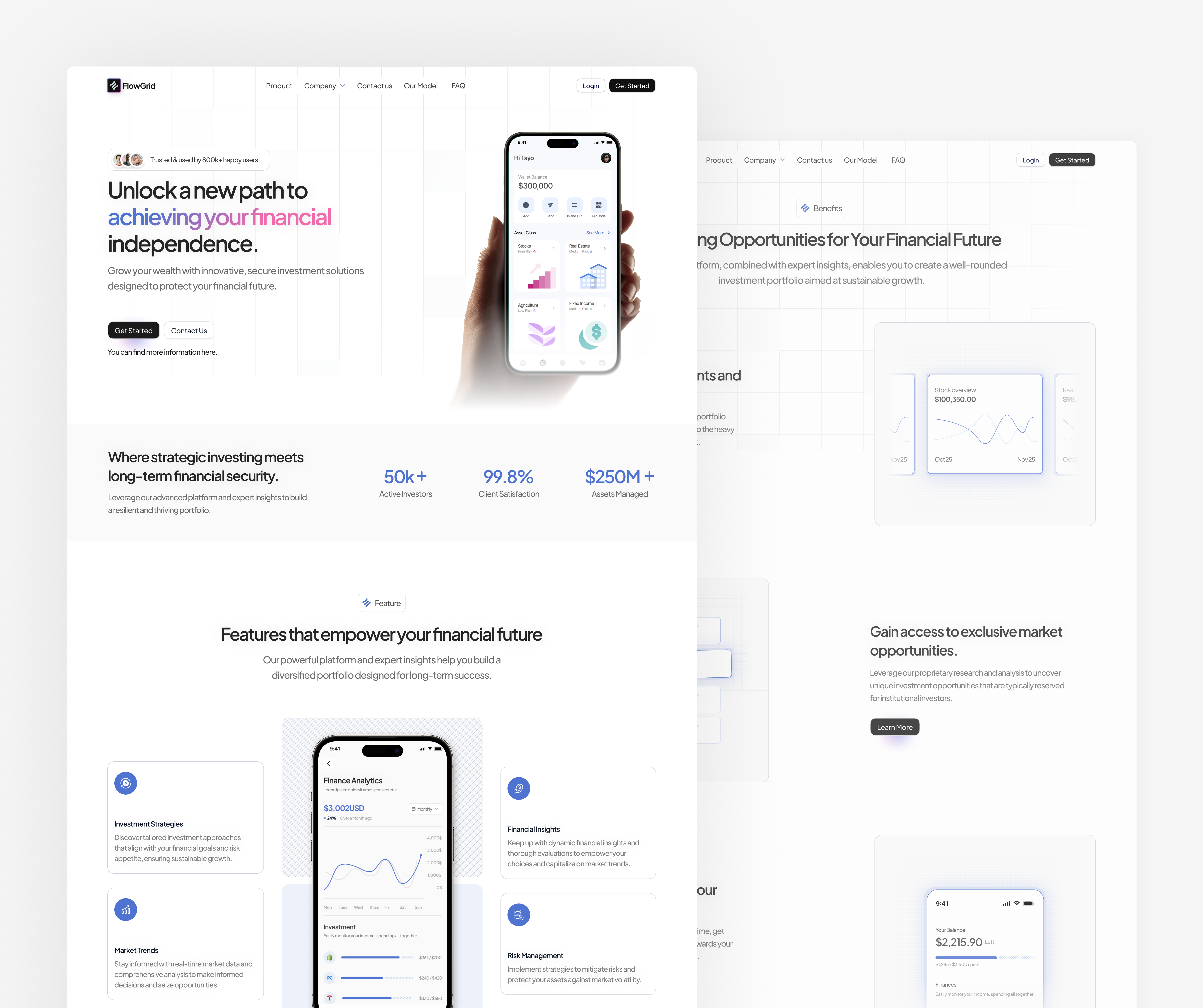 FlowGrid Landing page bentos landing page product design ui ux website