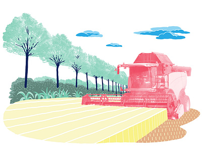 Agroforestry – Machines farming flat color illustration machine minimal