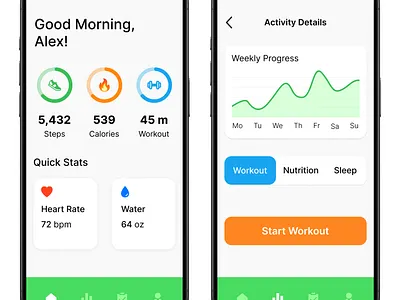 Fitness Tracker App — UI/UX Concept app branding fitness graphic design mobile ui uidesign