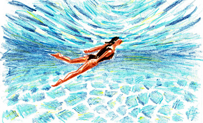 Black swim black colored pencil history politics pool race swimming water