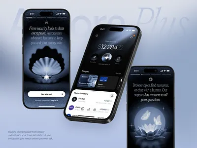 Aurora Plus - mobile app ai banking app interface banking black mobile app illustration ios app mobile app mobile design native app product product mobile saving money service design