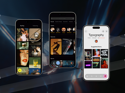 Design Inspiration & Idea Sharing App design design studio digital art graphic design illustration inspiration interface mobile moodboard ui user experience ux web design