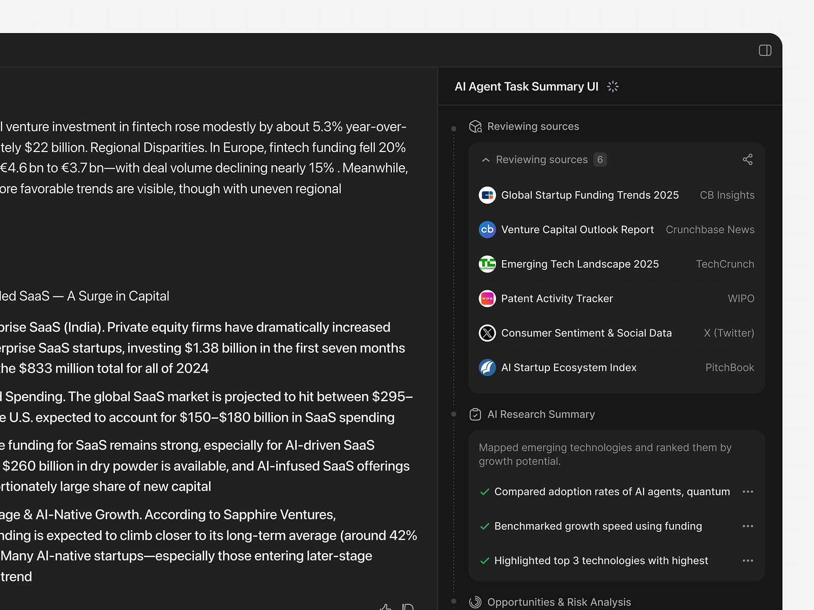 AI Agent Task Summary UI by Dmitry Sergushkin on Dribbble