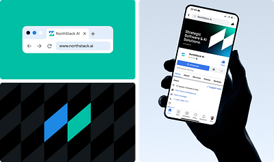 NorthStack AI – Bold Visual Identity for a Strategic Tech Brand aibranding brandguidelines brandidentity branding brandmockup designinspiration graphic design logodesign minimaldesign minimalist motion graphics professionaldesign techbranding uidesign uiuxinspiration visualidentity