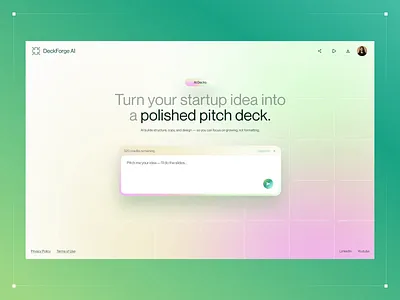 DeckForge AI® – Presentation App Website Design ai design ai pitch deck ai powered creative tech graphic design interaction design landing page modern design motion graphics presentation app product design smart ui startup tools tech design user experience user interface ux design web animation web app design website design