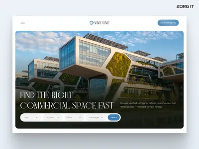 Commercial Property Marketplace – Modern Real Estate Platform website design