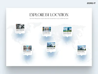 Explore by Location – Commercial Property Marketplace UI website design