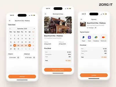 Property Booking App – Short-Term Rental Mobile UI dribbble app design