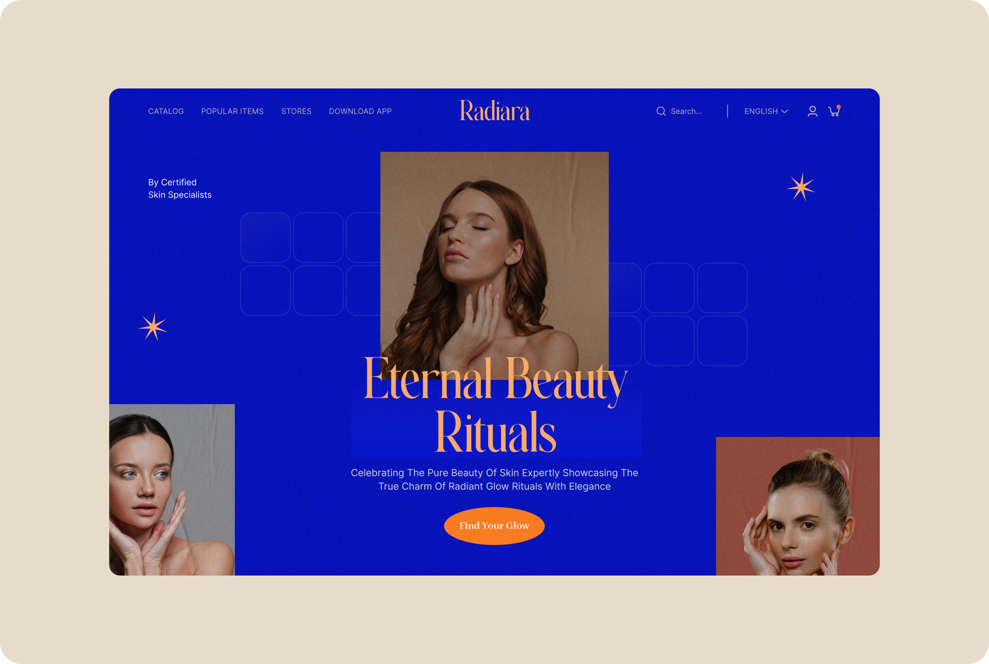 Rudiara – Modern Beauty & Skincare E-Commerce design b2b cosmetics ecommerece landingpage makeup skincare skincare landingpage skincare webdesign skincare website web design webdesign website designer