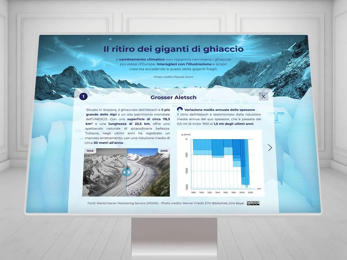 The Ice Giants climate change glacier museum social media ui design ux design