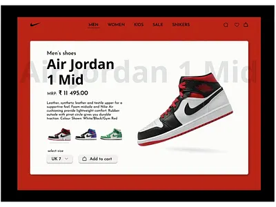 Nike - Animated Product Page: Simple, direct 3d animation graphic design logo motion graphics nike shoese ui