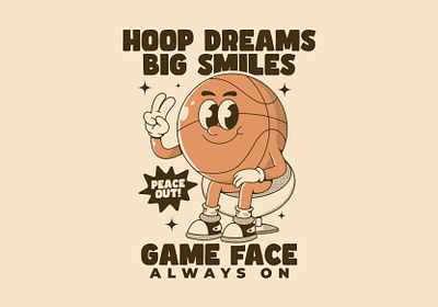 Basketball mascot character good energy