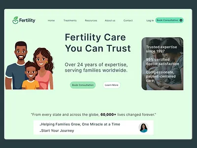 Fertility - Website Design child fertility fertility treatment fertility website health healthcare healthcare website landingpage ui webdesign