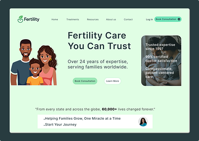 Fertility - Website Design child fertility fertility treatment fertility website health healthcare healthcare website landingpage ui webdesign