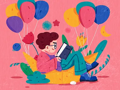 Children reading vector