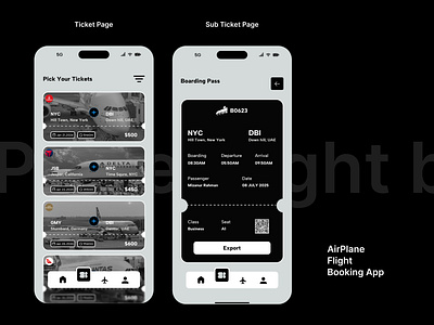 Airplane Flight Booking App Design Using Figma airplane app app ui figma plane ui uiux ux
