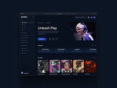 Rumble / Crypto casino ux design