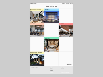 Concept Studio website design aesthetic colors design light theme minimal ui web design website design