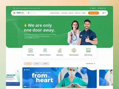 Medicare - Landing page clean consultation doctor drugstore health healthcare hospital landing landing page minimalis online pharmacy teleconsul