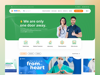 Medicare - Landing page clean consultation doctor drugstore health healthcare hospital landing landing page minimalis online pharmacy teleconsul