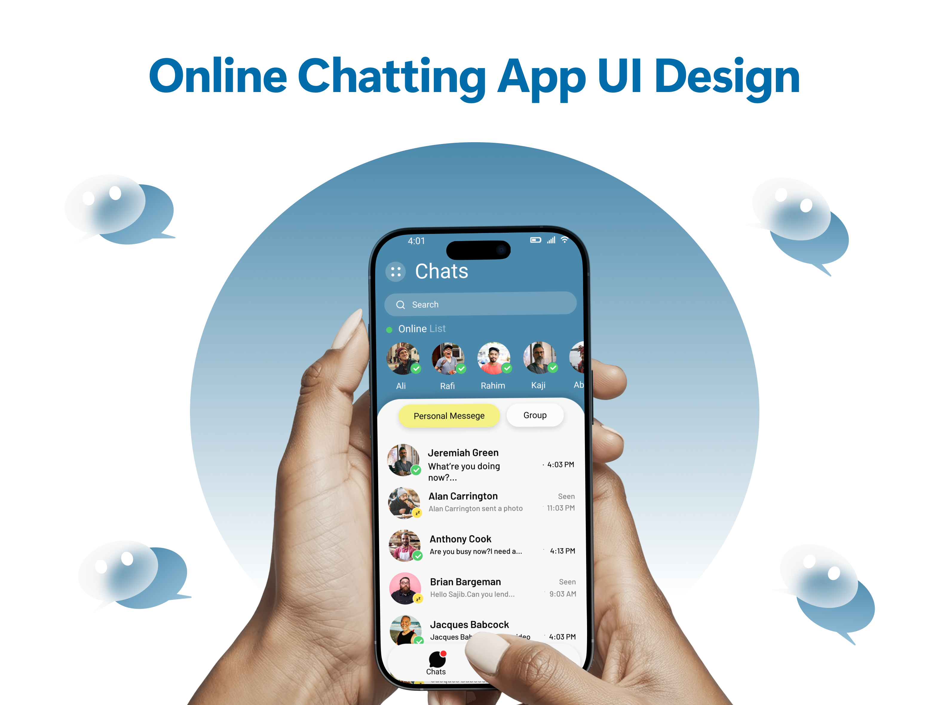 Online Chatting App UI Design android app ui app design inspiration chat app design clean app design dark mode ui figma ui design ios app design messaging app ui minimal ui design mobile application ui mobile chat app mobile ui design modern ui ux design online chatting app ui product design real time chat app social app design ui ui ux inspiration user interface design