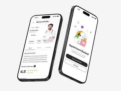 Medical Mobile App | Doctor Profiles and Appointment Booking app app design app interfaces app screen design best app design booking doctor doctor profile ios app design mobile mobile app mobile app design mobile application modern app ui product design profile ui ux