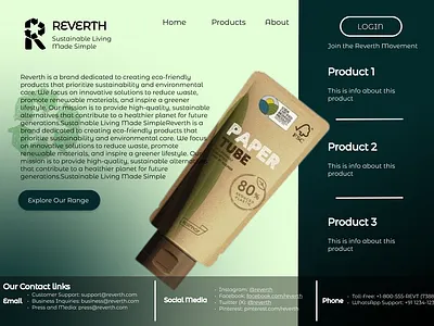 REVERTH WEB PAGE branding graphic design logo ui web design webpage