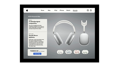 AirPods Max - UI Concept: Simple and direct. 3d animation branding graphic design logo motion graphics ui