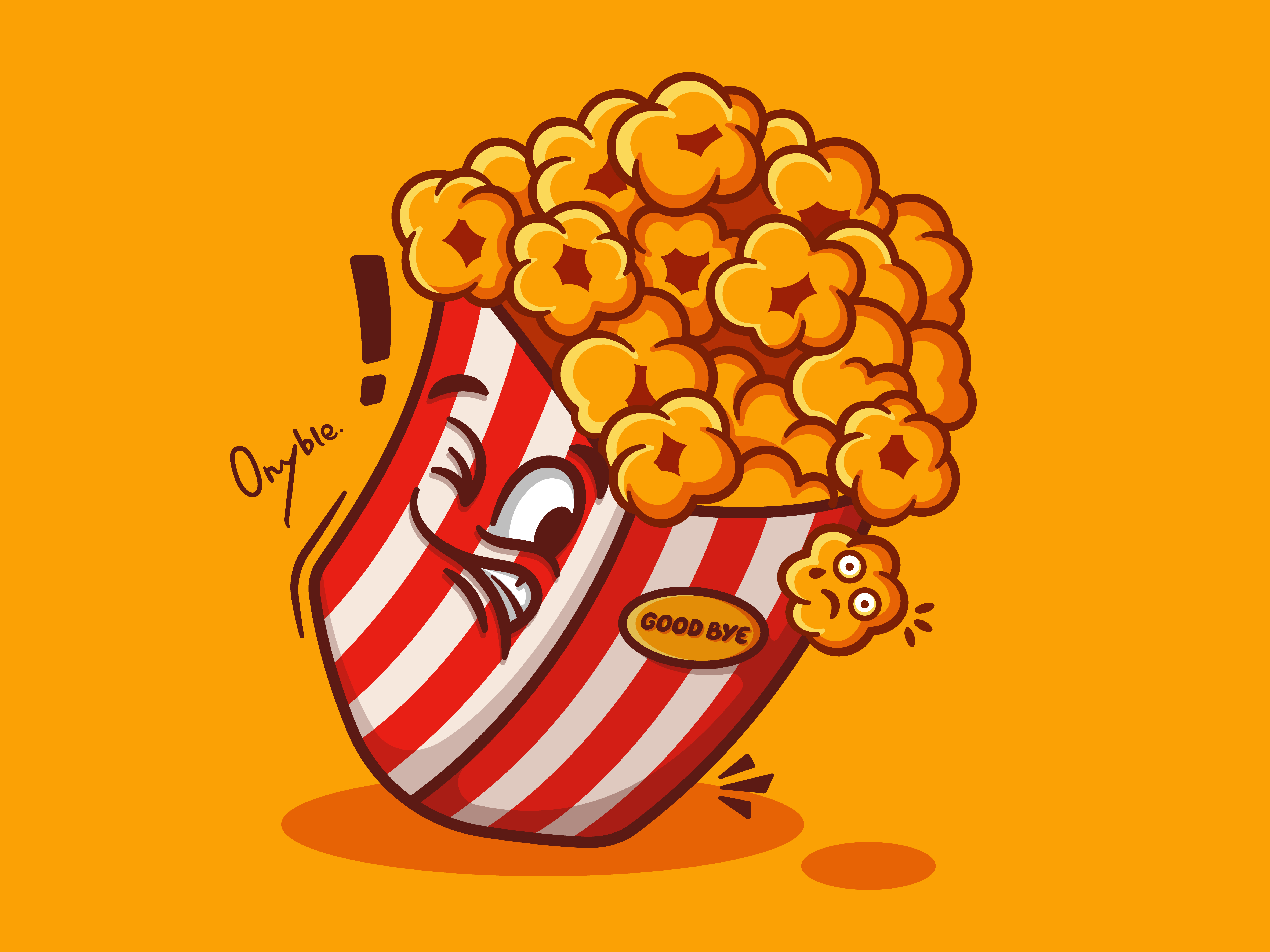 Spilled Popcorn! 🍿🌽 art box character corn cute delicious illustration mascot popcorn snack tasty