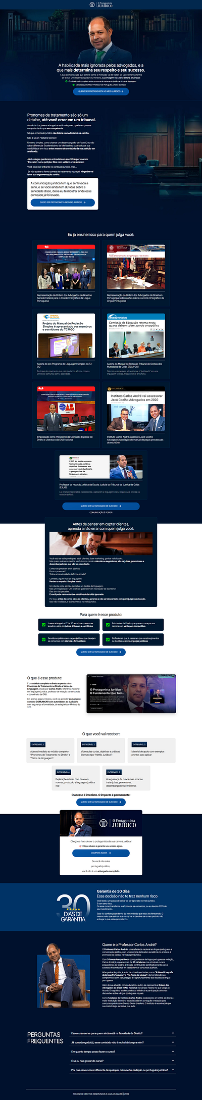 Página de vendas | Lançamento Carlos André Advogado branding design illustration landing page marketing digital página de captura página de vendas ui ux web design