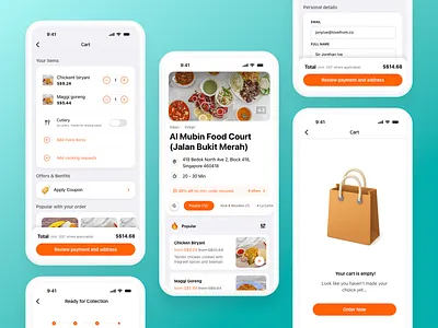Takeaway flow - ios mobile app ai app fast food app food and drink app food app food ordering app interface design mobile design product product design stepper