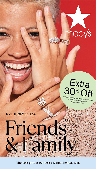 Macy's Holiday Fine Jewelry Foldout graphic design