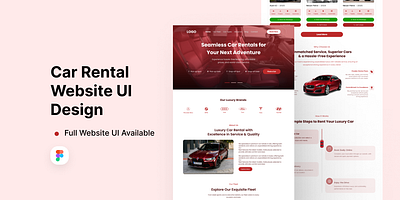 Car Rental Website UI/UX Design car rental car rental ui ux design car rental website figma landing page design modern ui design ui uiux web design website ladning page