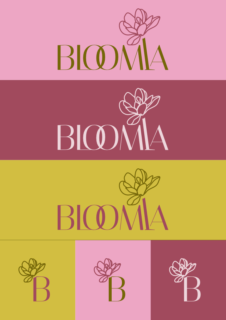Bloomia logo design brand identity graphic design logo