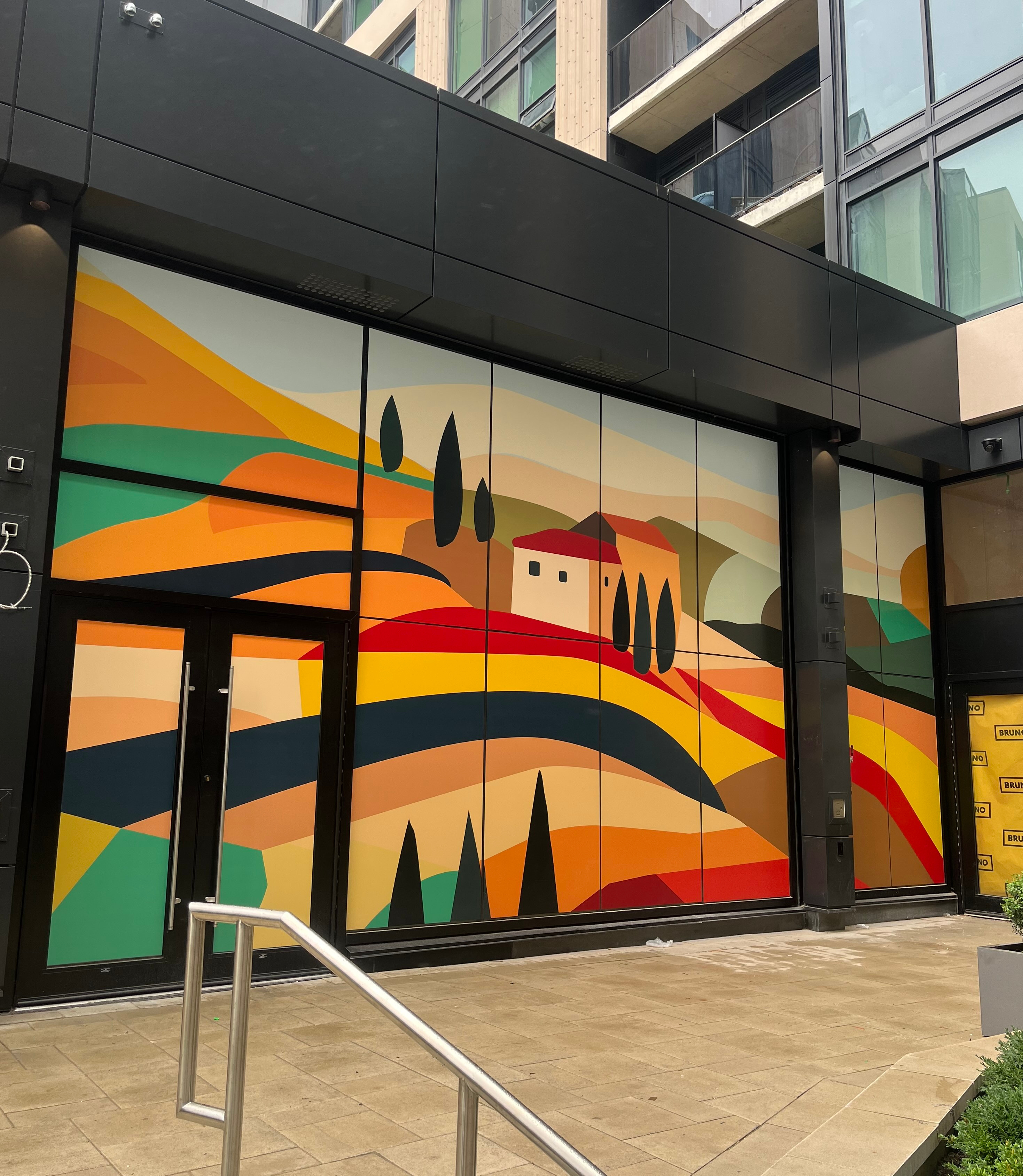 Via Condetti Restaurant Mural Illustration illustration illustration mural landscape mural