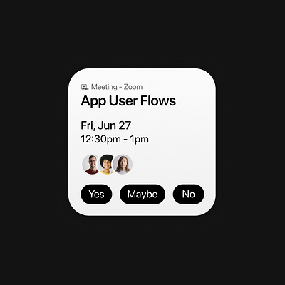 Meeting Reminder Widget UI app design mobile design ui ux widget
