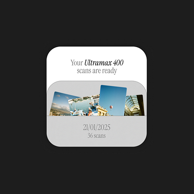 Film Scans Widget UI app design mobile design ui ux
