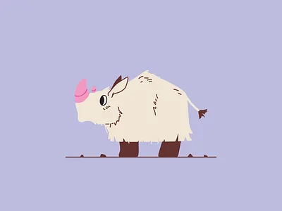 Dramatic Jumping Giant 2d animation design drama fur furry graphic design horn illustration jumping madewithsvgator motion graphics rhino rhinoceros springy tail vector wool wooly rhino