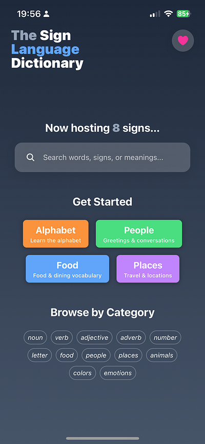 Study: React Native Sign Language App android app asl dictionary expo graphql ios mobile development react native search sign language typescript ui video