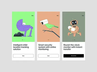 Guard onboarding app app concept child safety app clean layout design illustrated app illustration illustration ui interaction design ios minimal ui mobile mobile app design onboarding flow smart security ui ui design user interface ux